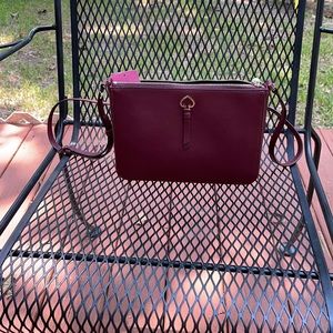 Kate Spade Adel Med top zip cross body Cherrywood